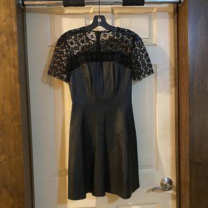 Zara Lace and Faux Leather Mini Dress